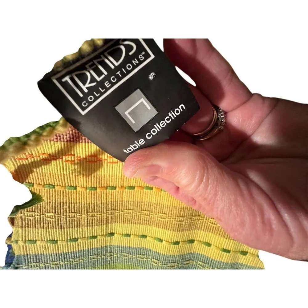 The Stripes Co. Multicolor Handwoven Cotton Table Runner 3x5 ft Striped‎